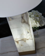 Load image into Gallery viewer, Linderfield - White / Gold Finish - Alabaster Table Lamp