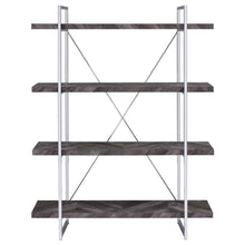 Load image into Gallery viewer, Grimma - 4-Shelf Bookshelf - Rustic Gray And Chrome