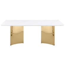 Load image into Gallery viewer, Telvin - Rectangular Marble Top Dining Table White - White Marble