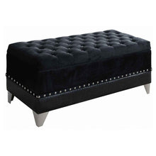 Load image into Gallery viewer, Barzini - Velvet Upholstered Tufted Storage Bench - Black