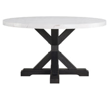 Load image into Gallery viewer, Vance - Faux Marble Dining Table - White &amp; Charcoal