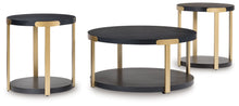 Load image into Gallery viewer, Shylore - Black / Brass Finish - Occasional Table Set (Set of 3)