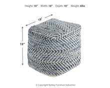 Load image into Gallery viewer, Chevron - Blue - Pouf