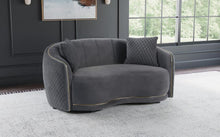 Load image into Gallery viewer, Brookside - Velvet Upholstered Curved Loveseat - Dark Gray