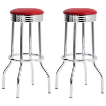 Load image into Gallery viewer, Retro - Upholstered Metal Swivel Bar Stool (Set of 2)
