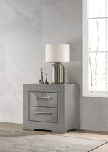 Load image into Gallery viewer, Ives - 2-Drawer Nightstand Bedside Table - Gray High Gloss