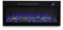 Load image into Gallery viewer, Entertainment Accessories - Black - Fireplace Insert With Faux Birch Log Set