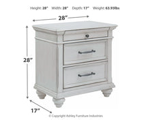 Load image into Gallery viewer, Kanwyn - Whitewash - Three Drawer Night Stand