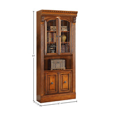 Load image into Gallery viewer, Huntington - Glass Door Cabinet - Antique Vintage Pecan