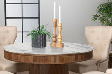 Load image into Gallery viewer, Ortega - Round Marble Top Wood Dining Table - Natural