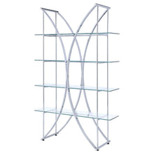 Load image into Gallery viewer, Larson - 4-Shelf Glass Bookshelf - Chrome