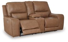 Load image into Gallery viewer, DeepWakes - Caramel - Power Reclining Loveseat / Console / Adjustable Headrest