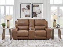 Load image into Gallery viewer, DeepWakes - Caramel - Power Reclining Loveseat / Console / Adjustable Headrest