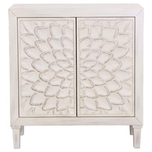 Load image into Gallery viewer, Clarkia - Accent Cabinet With Floral Carved Door - White