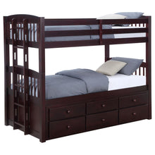 Load image into Gallery viewer, Kensington - Twin Over Twin Bunk Bed With Trundle - Cappuccino