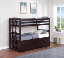 Load image into Gallery viewer, Kensington - Twin Over Twin Bunk Bed With Trundle - Cappuccino