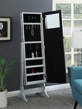 Load image into Gallery viewer, Elle - Cheval Mirror With Jewelry Storage - Silver