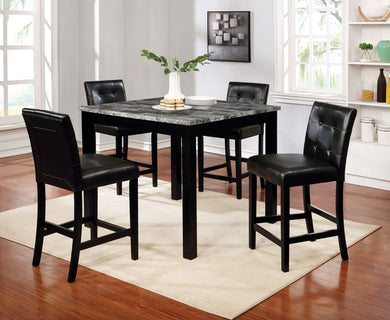 Wildrose - 5 Piece Counter Height Table Set - Gray / Black
