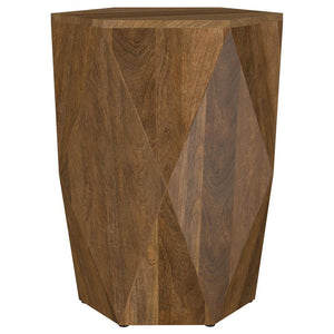 Zalika - Hexagonal Solid - Mango Wood End Table - Natural