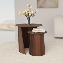 Load image into Gallery viewer, Yency - 2 Piece Round - Mango Wood Nesting Table Set - Dark Brown