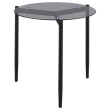 Load image into Gallery viewer, Rosalie - Round Smoked Glass Top End Table - Sandy Black