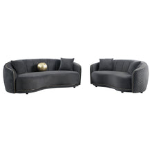 Load image into Gallery viewer, Brookside - 2 Piece Velvet Upholstered Sofa Set - Dark Gray