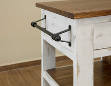 Load image into Gallery viewer, Pueblo White - Kitchen Island With 1 Drawer / 1 Mesh Door - Antiqued White / Brown