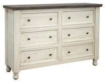 Load image into Gallery viewer, Stone - Dresser With 6 Drawers - Antiqued Ivory / Weathered Gray