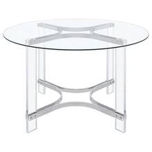 Load image into Gallery viewer, Keeling - 5 Piece Round Glass Top Acrylic Dining Set - Chrome