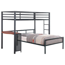 Load image into Gallery viewer, Fisher - Twin Over Twin Workstation Loft Bed Set - Gunmetal