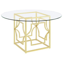 Load image into Gallery viewer, Starlight - Round Glass Top Metal Dining Table