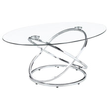 Load image into Gallery viewer, Warren - 3 Piece Oval Glass Top Coffee Table Set - Chrome