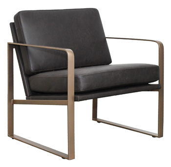 Bradett - Dark Brown / Gold Finish - Accent Chair