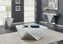 Load image into Gallery viewer, Amore - Square Mirrored Acrylic Crystal Coffee Table - Silver