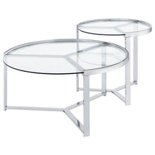 Load image into Gallery viewer, Delia - 2 Piece Round Glass Top Nesting Coffee Table