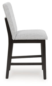 Neymorton - Dark Grayish Brown - Upholstered Barstool (Set of 2)