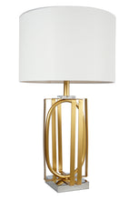 Load image into Gallery viewer, Table Lamp - Gold &amp; White