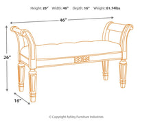 Load image into Gallery viewer, Realyn - Antique White - Accent Bench