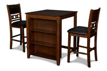 Load image into Gallery viewer, Gia - Counter Table With 2 Chairs &amp; Storage Shelf - Brown