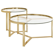 Load image into Gallery viewer, Delia - 2 Piece Round Glass Top Nesting Coffee Table