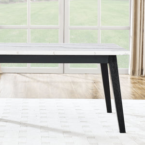 Vida Black - Marble Top Dining Table - White