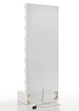 Load image into Gallery viewer, Luxo - Tall Lighted Drawer Vanity Mirror - White