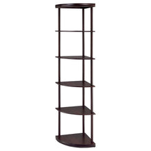 Load image into Gallery viewer, Bonwick - Wood 5-Shelf Corner Bookshelf - Cappuccino