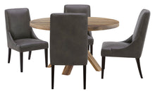 Load image into Gallery viewer, Crossings - Round Dining Table With 4 Upholstered Chairs - Brown &amp; Dark Gray
