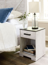 Load image into Gallery viewer, Shawburn - White / Black / Gray - One Drawer Night Stand - Open Cubby
