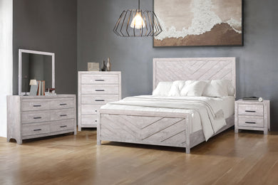 Biscayne - 6/6 Eastern King 5 Piece Bedroom Set (Bed, Dresser, Mirror, Chest, Nightstand) - Gray