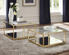 Load image into Gallery viewer, Renee - 2 Piece Square Coffee Table Set - Rose Brass