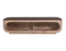 Load image into Gallery viewer, White Balam - Wooden Bench With Cushioned Seat - Ivory White