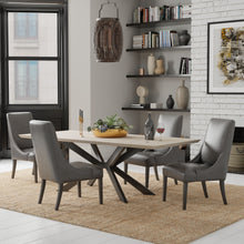 Load image into Gallery viewer, Crossings - Rectangular Dining Table With 4 Upholstered Chairs - Natural &amp; Dark Gray