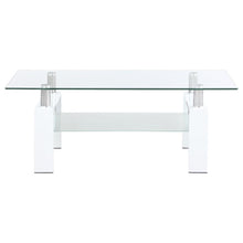 Load image into Gallery viewer, Dyer - 1-Shelf Rectangular Glass Top Coffee Table - White